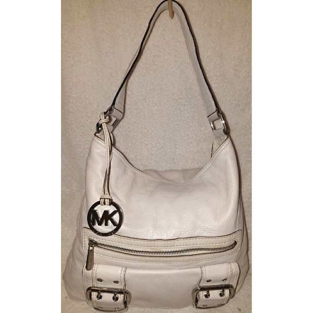Michael Kors extra-large winter white leather hobo handbag